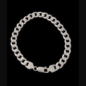 Gold Masters 925 Sterling 8.3mm Cubin Link 8.75" Long Heavy Chain Link Bracelet